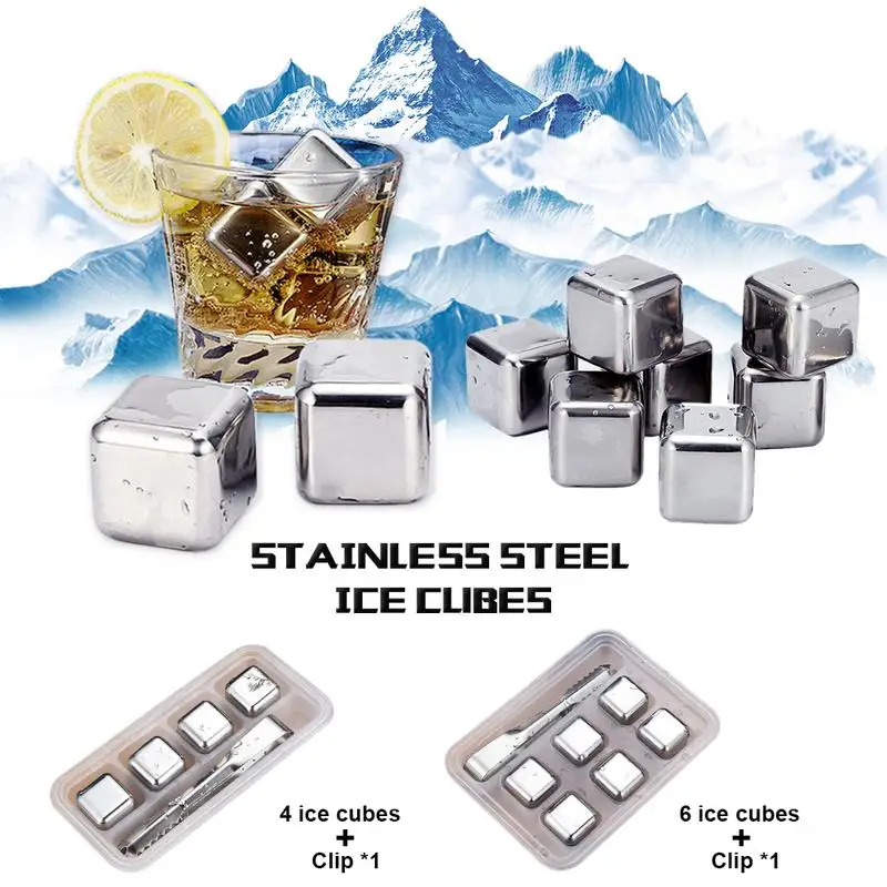 Maak avondeten Protestant Ongehoorzaamheid 304 Rvs Ice Cubes Vriezer Metalen Koffie Drinken Whisky Ijsblokjes Bar  Set|Overige| - AliExpress