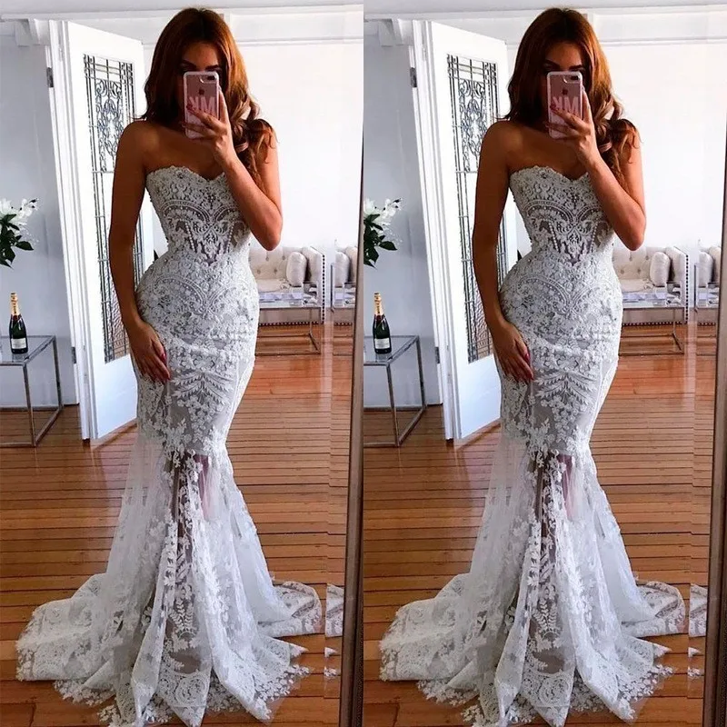 

Try Everything Prom Long Dress Women Summer Ladies Dresses Evening White Dress Party Strapless Lace Floor Lenght Dress For Women