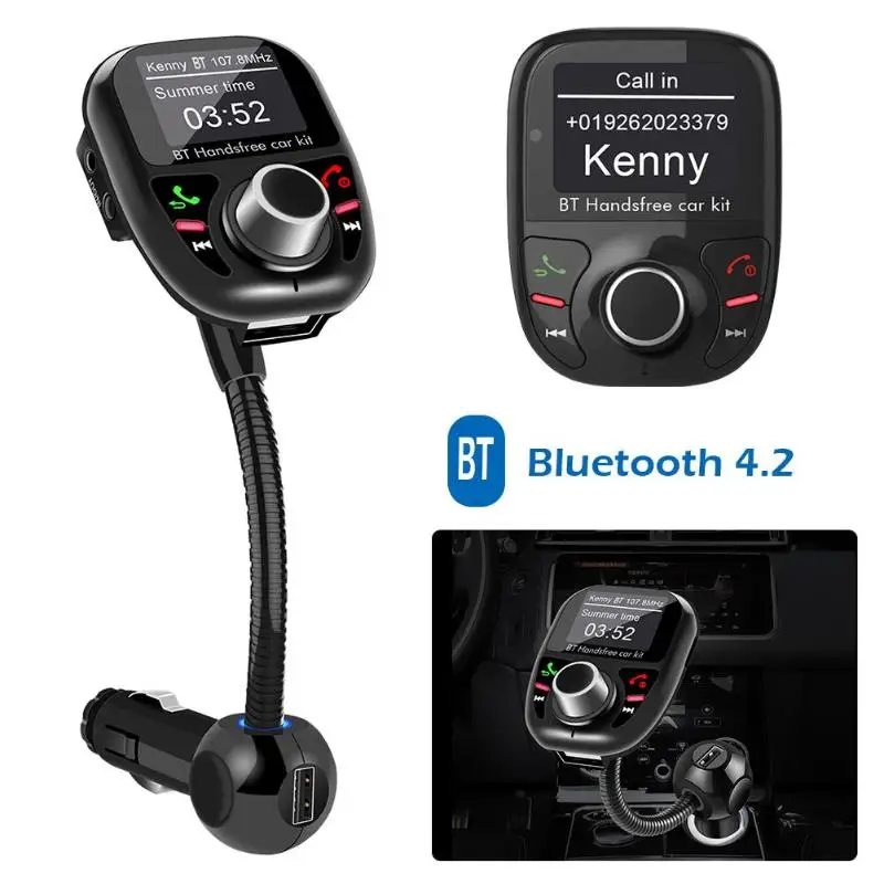 BT002 Bluetooth 4 2 fm передатчик Handsfree Car Kit MP3 плеер USB зарядное устройство|Автомобильный