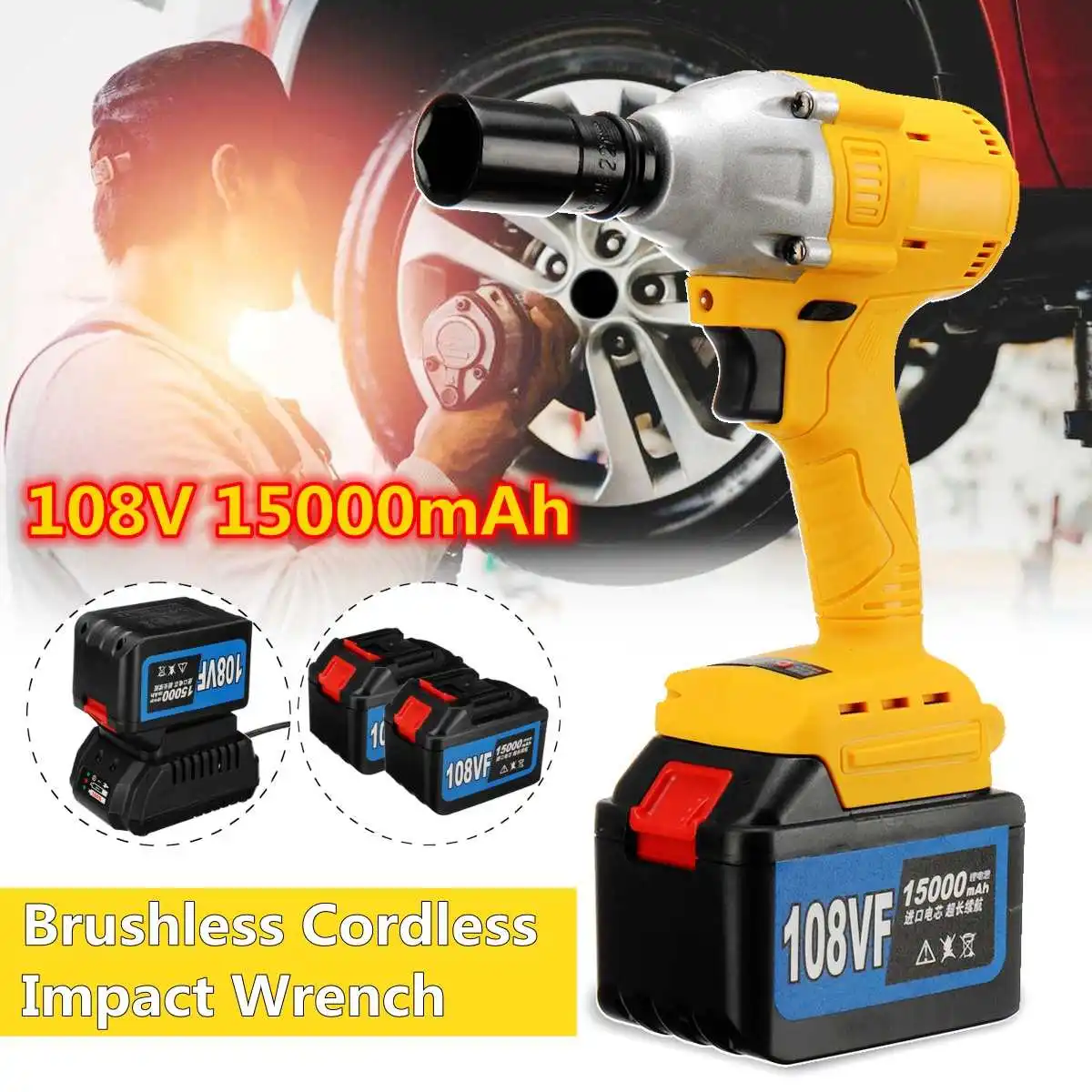 

108V Cordless Screwdriver Electric Drill Two-Speed Rechargeable Lithium Battery Waterproof Hand Multi-function Power Tool