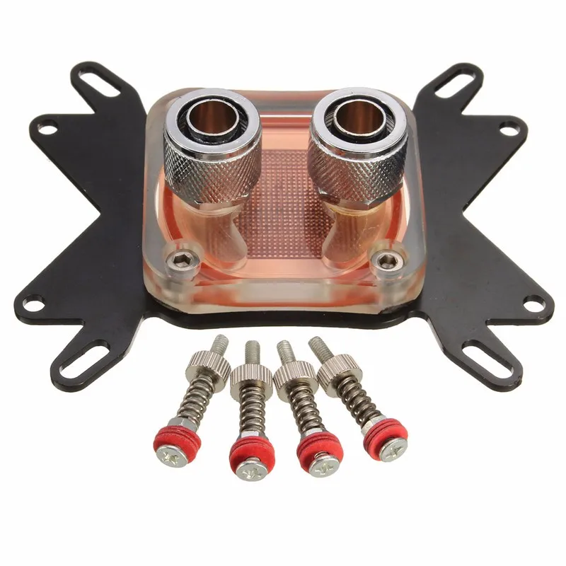 Universal CPU Water Block 0.3mm Mini Computer CPU Cooling Water Block Cooler Kit Red Copper Base for Intel.