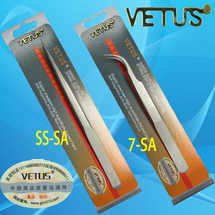

VETUS Series Tweezer Stainless Steel Tool Parts High Precision Antimagnetic Anti Acid Tweezers SS SA 7 SA