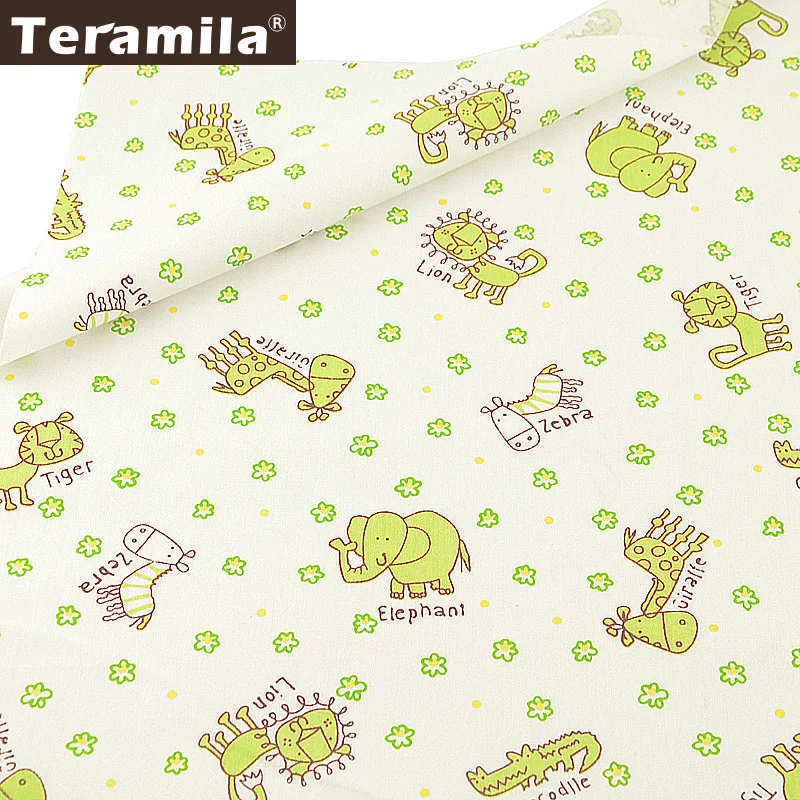 

Teramila 100% Cotton Fabric Dye Cartoon Animals Design Material Printed DIY Quilting Textile Twill Sewing Tela Tissu Patchwork