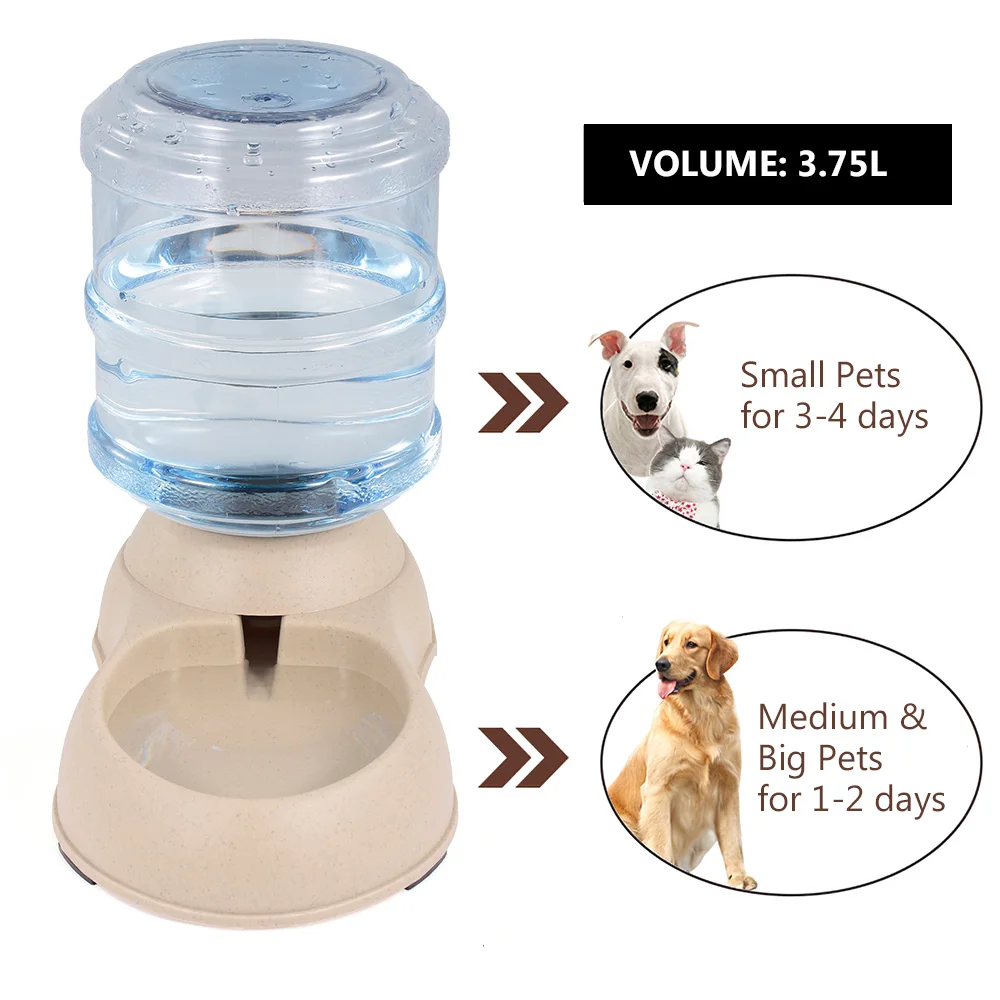 

3.75L Automatic Gravity Water Feeder Dog Cat Drink Bowl PET Large Capacity Water Dispenser for Pet Cat Dog