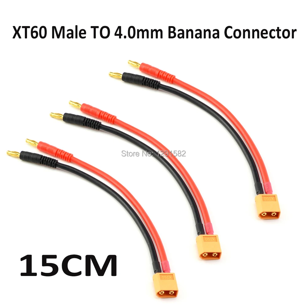 

XT 60 XT60 To 4.0 Banana Plug Balance Charge Cable 15cm 150mm Length For Rc Quadcopter