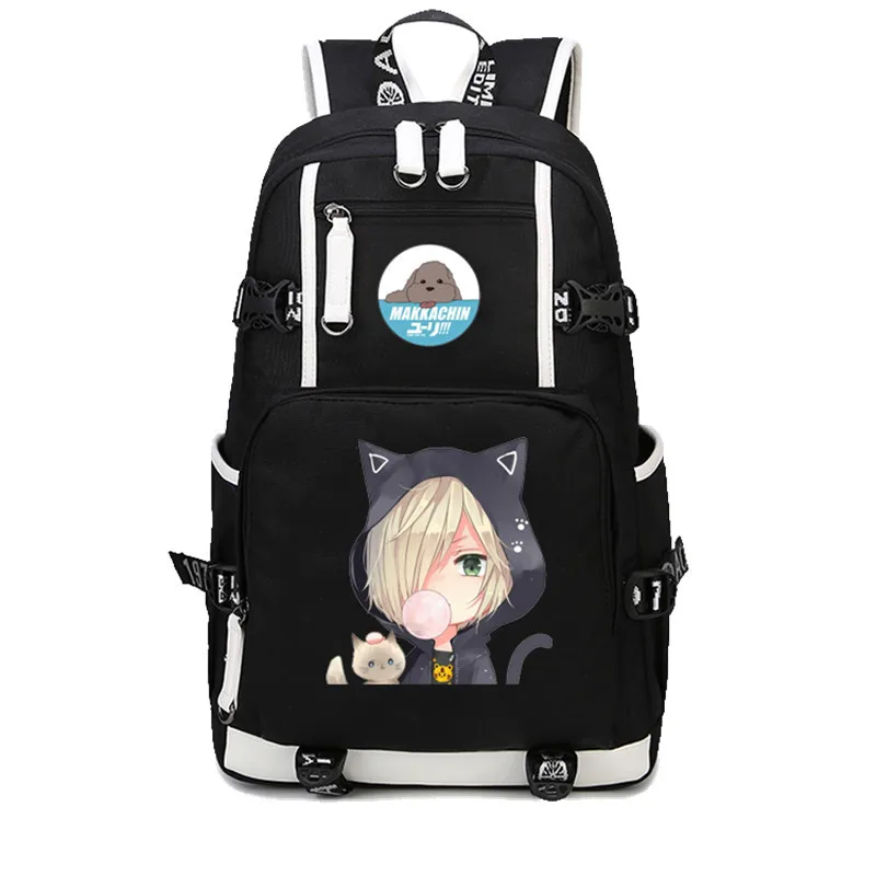 Высокое качество аниме YURI on ICE Yuri Katsuki Victor Nikiforov рюкзак с принтом школьные сумки