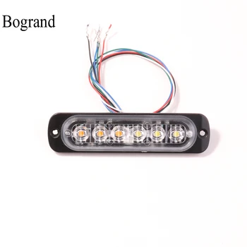 

6 LED Car Strobe Warning Light with Synchronization 12-24V police Emergency Flashing Lightbars Surface Mount Warning Hazard Lamp