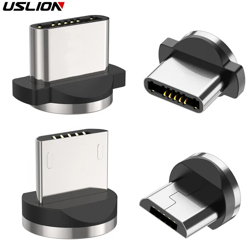 

Round Magnetic Cable plug Type C Micro USB C Plugs Fast Charging Phone Microusb Type-C Magnet Charger Plug For Samsung S9 S10