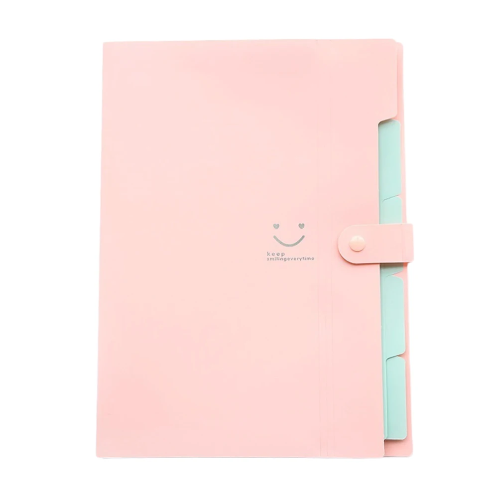 

1PC 5 Pockets Plastic Snap Closure A4 Size Accordion File Organizer Documents Holder File Folder for Students Office