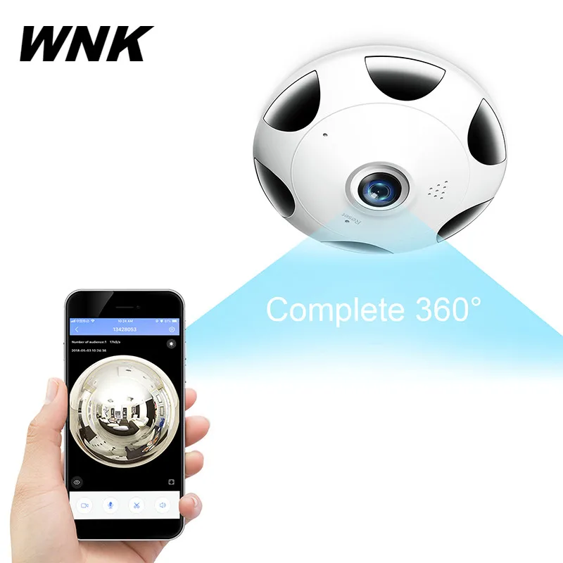 

WNK 3.0MP IP Camera 1536P HD Wireless WiFi 360 Degree Panoramic Fisheye Surveillance Camera Infrared Night Vision CCTV Camera