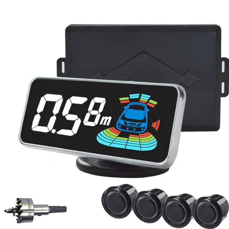 Sensor de aparcamiento 4 sensores coche de marcha atrás Radar aparcamiento coche Detector asistencia aparcamiento Radar reverso Sensor de aparcamiento 4 sensores coche de marcha atrás Radar aparcamiento coche Detector asistencia aparcamiento Radar reverso