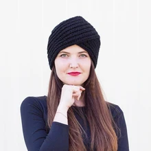 Распродажа, 1 шт., регулируемый теплый тюрбан с узлом, шапка, удобные шерстяные мягкие вязаные зимние эластичные шапки