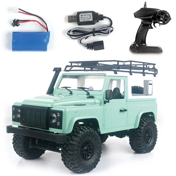 

MN-90 1/12 2.4G 4WD RC Car W/ Front LED Light 2 Body Shell Roof Rack Crawler Monster Truck RTR Toy