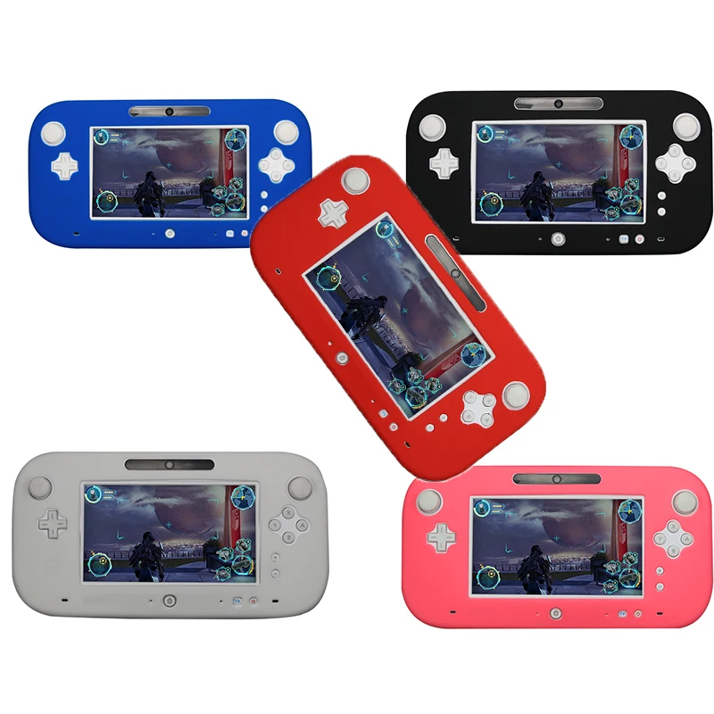 

Shell Case Cover Protective Soft Skin Gamepad Accessories Controller Soft Silicone Rubber 5 Color for Nintend Wii U