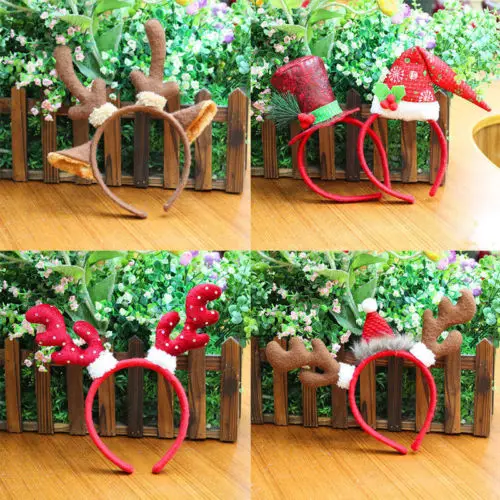 

Christmas Reindeer Antlers Elk Horns Headband Hair Hoop Head Band Cosplay Prop