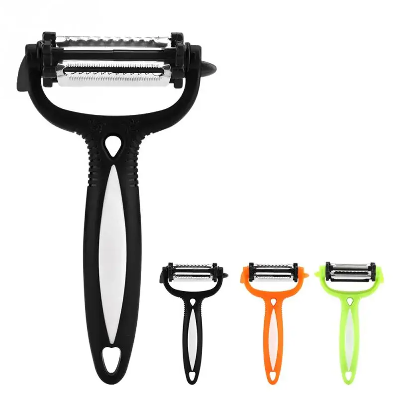 

3 in 1 Rotary Fruit Vegetable Carrot Potato Peeler Cutter Slicer Amazing Healthy Multi-purpose Vegetable Peeler Stainless Steel