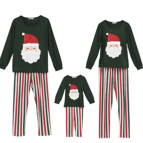 Новинка; одинаковые рождественские комплекты для семьи в британском стиле; Рождественская одежда для сна в полоску для детей и взрослых; ночное белье