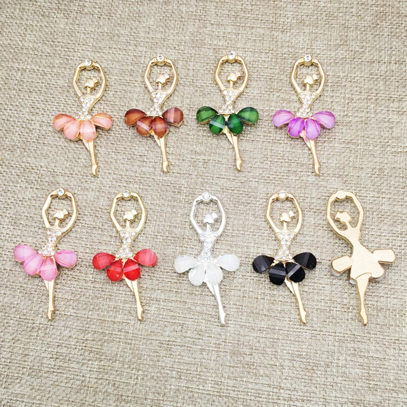

Valentines Gift Crystal Key Accessories DIY 14 Colors Necklace Accessories Dancing Girl Ballet Resin Pendant 1PC Zircon