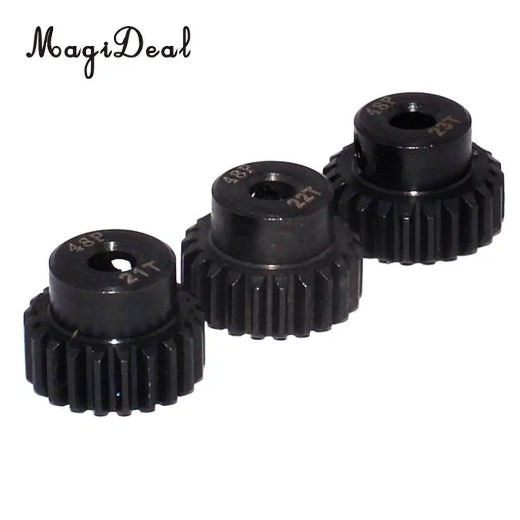 

MagiDeal 48DP 21T-23T Pinion Motor Gear Set for 1/10 RC Model Car 5mm Shaft Brushless Brush Motors Parts