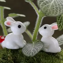 20 шт. миниатюрные фигурки кроликов горшок для растений сказочные садовые украшения фигурки животных садовый декор, украшение пейзаж