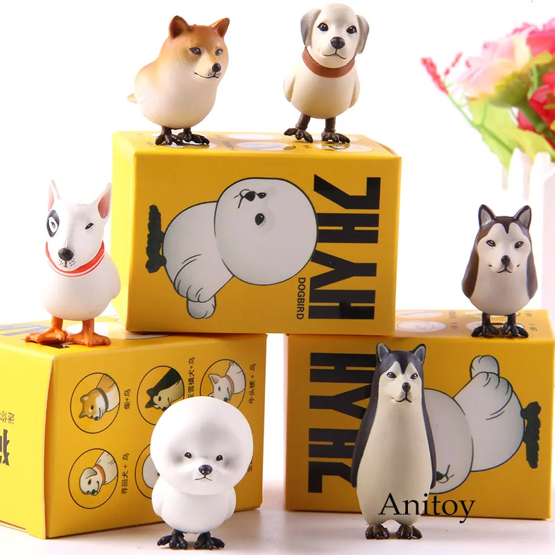 

Funny Dogbird Crafts Action Figure Mini Kawaii Cute Toys Terrierbird Shibabird Retriebird Frisebird Model For Kids