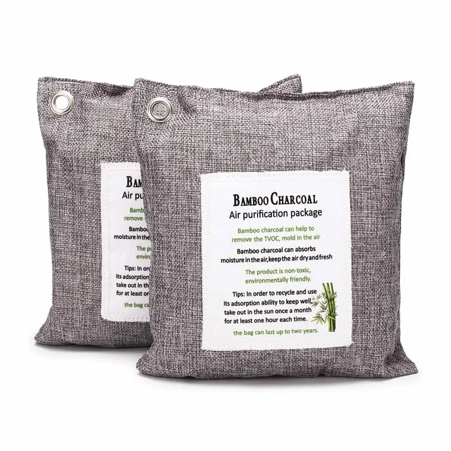 500g 2 Pcs Set Purifying Air Bamboo Charcoal Deodorizing Bag Natural