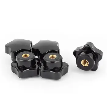 

5 pcs Female thread Thread Star Knob Handles 6 mm diameter Replacement head fixing nuts star knobs Through Hole Clamping Knobs