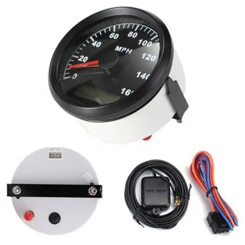 

GPS Speedometer odometer 85 mm 160 MPH Pointer display Gauge for Car Truck 12 V 24 V Vessel Yacht IP 67 Waterproof Gauge