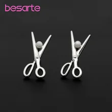 Милые ножницы серьги корейский натуральный жемчуг серьги гвоздики для женщин букле D'oreille Perle Aretes Perlas Kolczyki Perel Kupe E2711