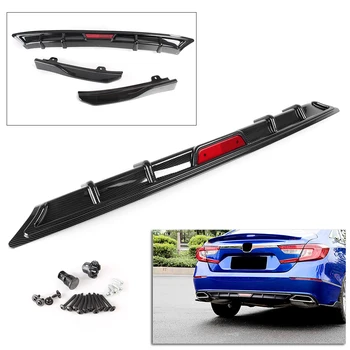 

3PCS ABS Carbon Fiber Style Rear Bumper Lip Spoiler Wing For Honda Accord 10th 2018 2019