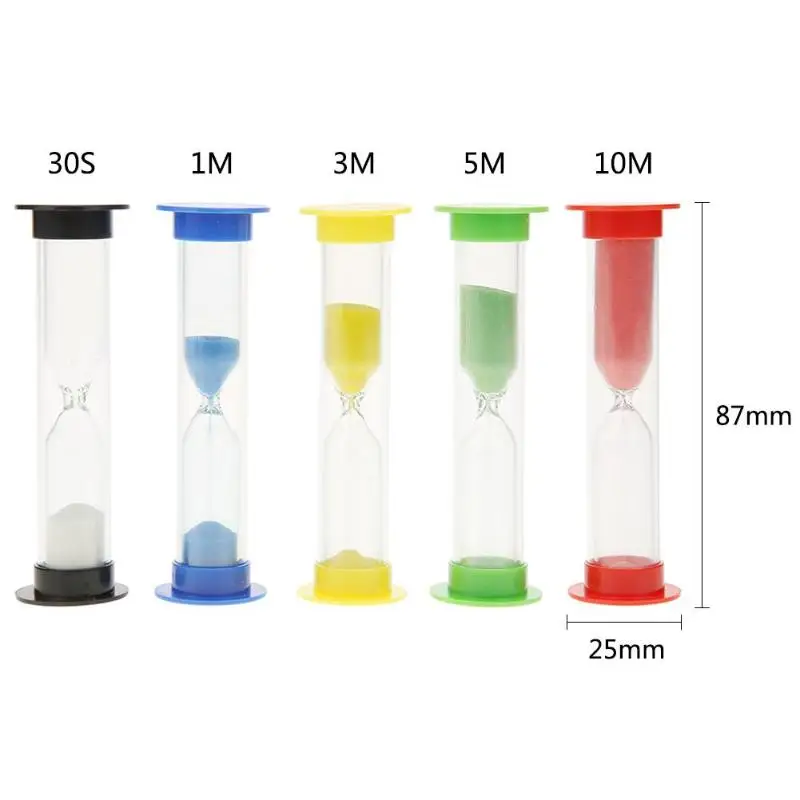 

5 Pcs Sand Hourglass Sandglass 30s/1min/3min/5min/10min Clock Timers Children's Desktop Timer Home Decorations