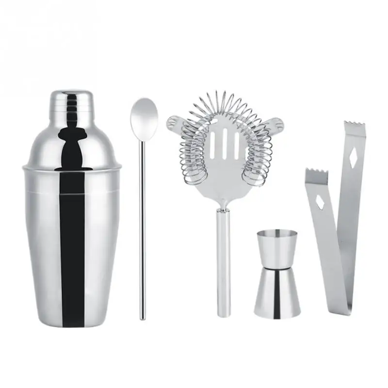 5pcs/set Stainless Steel Cocktail Shaker Bar Set Wine Martini Drinking Mixer Boston Style Shaker For Party Bar Tool. 5pcs/set Stainless Steel Cocktail Shaker Bar Set Wine Martini Drinking Mixer Boston Style Shaker For Party Bar Tool.