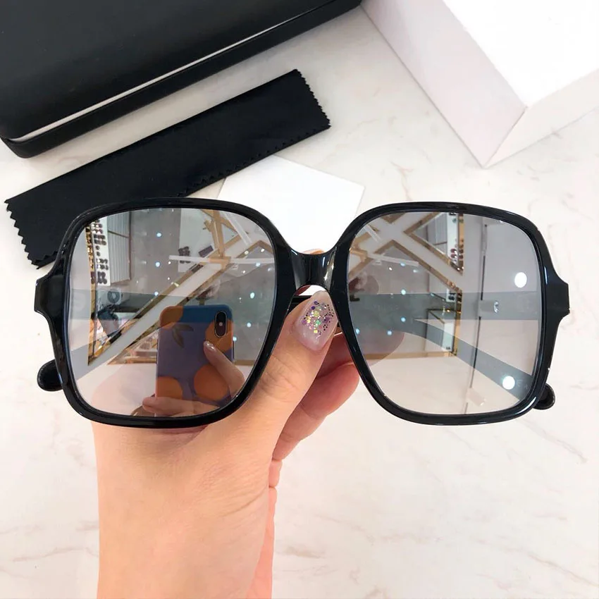 Новые высококачественные Ретро негабаритные Квадратные Солнцезащитные очки женские роскошные брендовые дизайнерские светоотражающие очки солнцезащитные очки с крупной оправой