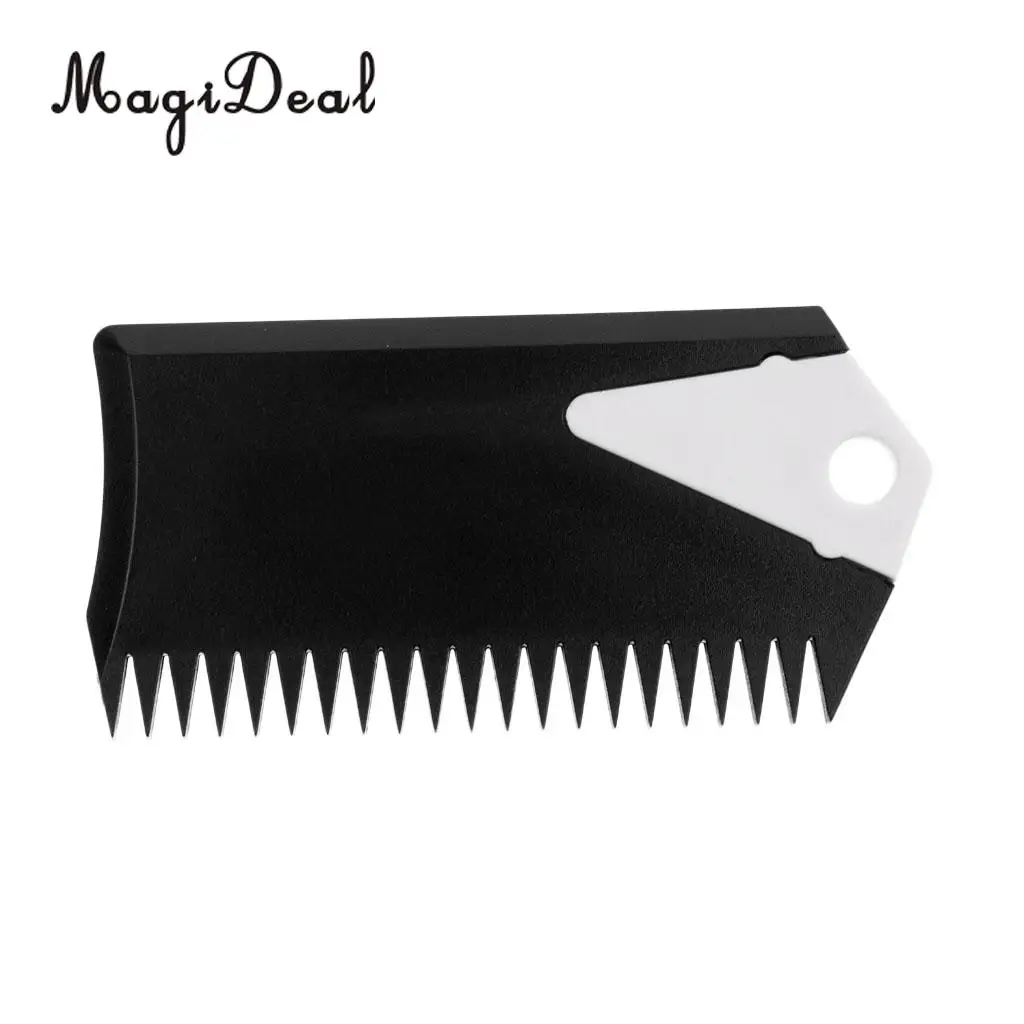 

MagiDeal Plastic Surfboard Wax Comb SUP Surf Board Wax Remove Comb with Fin Key Black for Longboard Wakeboard Surfing Accessory