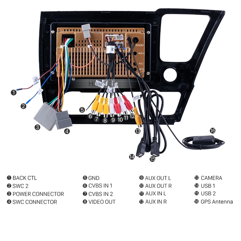 Perfect Harfey Android 8.1 9" for HONDA CIVIC 2014 2015 2016 2017 HD Touchscreen Radio GPS Navigation head unit with Bluetooth WIFI 4