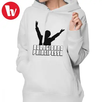 

Life Is Beautiful Hoodie Buongiorno Principessa Hoodies Street wear Trendy Hoodies Women Big Sizes Long-sleeve Pullover Hoodie