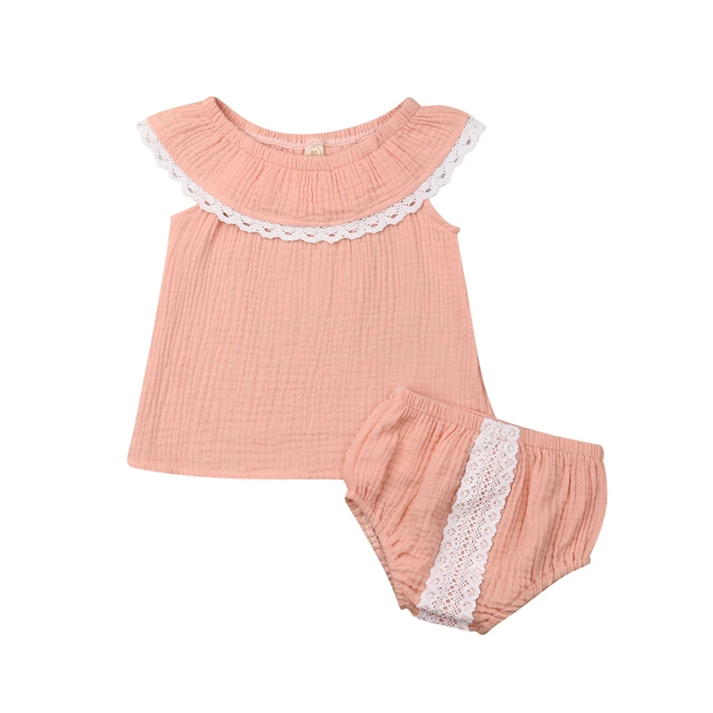 

Newborn Girl Clothes Cute Infant Costume Lace Sleeveless Top Shorts Outfits Sunsuit Baby Clothing Set Girls Clothes Baby Costume
