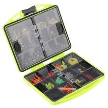 184 шт./кор., рыболовный комплект оснастки, рыболовный поворотный Вертлюг, рыболовные крючки с бусинами, рукава, мягкие трубки, зажимы, набор рыболовных аксессуаров