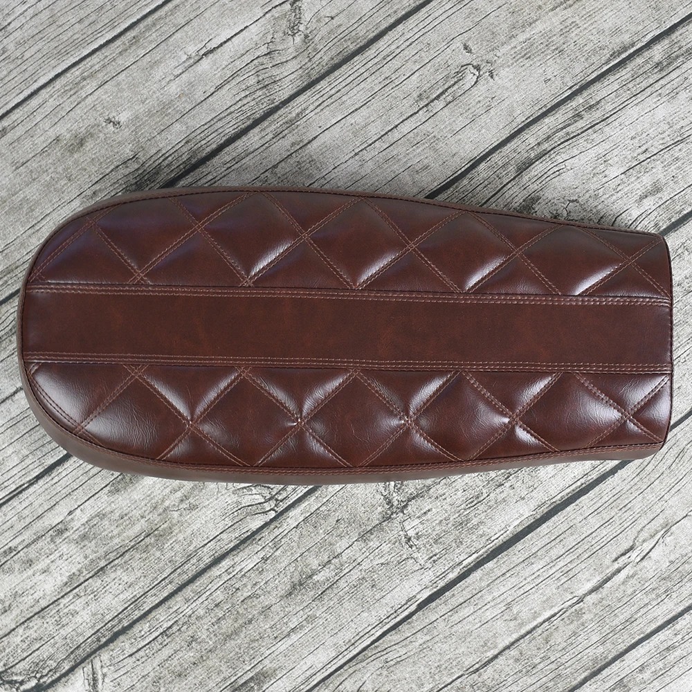 

New Arrival 1pc Brown Diamond Motorcycle Cafe Racer Seat Retro Vintage Hump Saddle For 53mm CG125