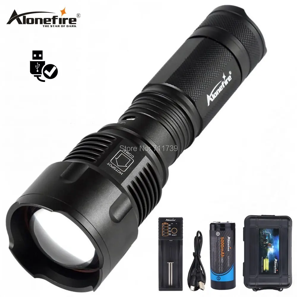 AloneFire X981 Zoomable most powerful led flashlight Lantern Torch USB