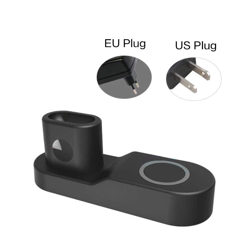 W3 Беспроводная подставка для зарядного устройства 4 в 1 быстрая зарядная док-станция для iPhone X 10 для Apple Watch IWatch 1 2 3 для Apple Airpods Earpod