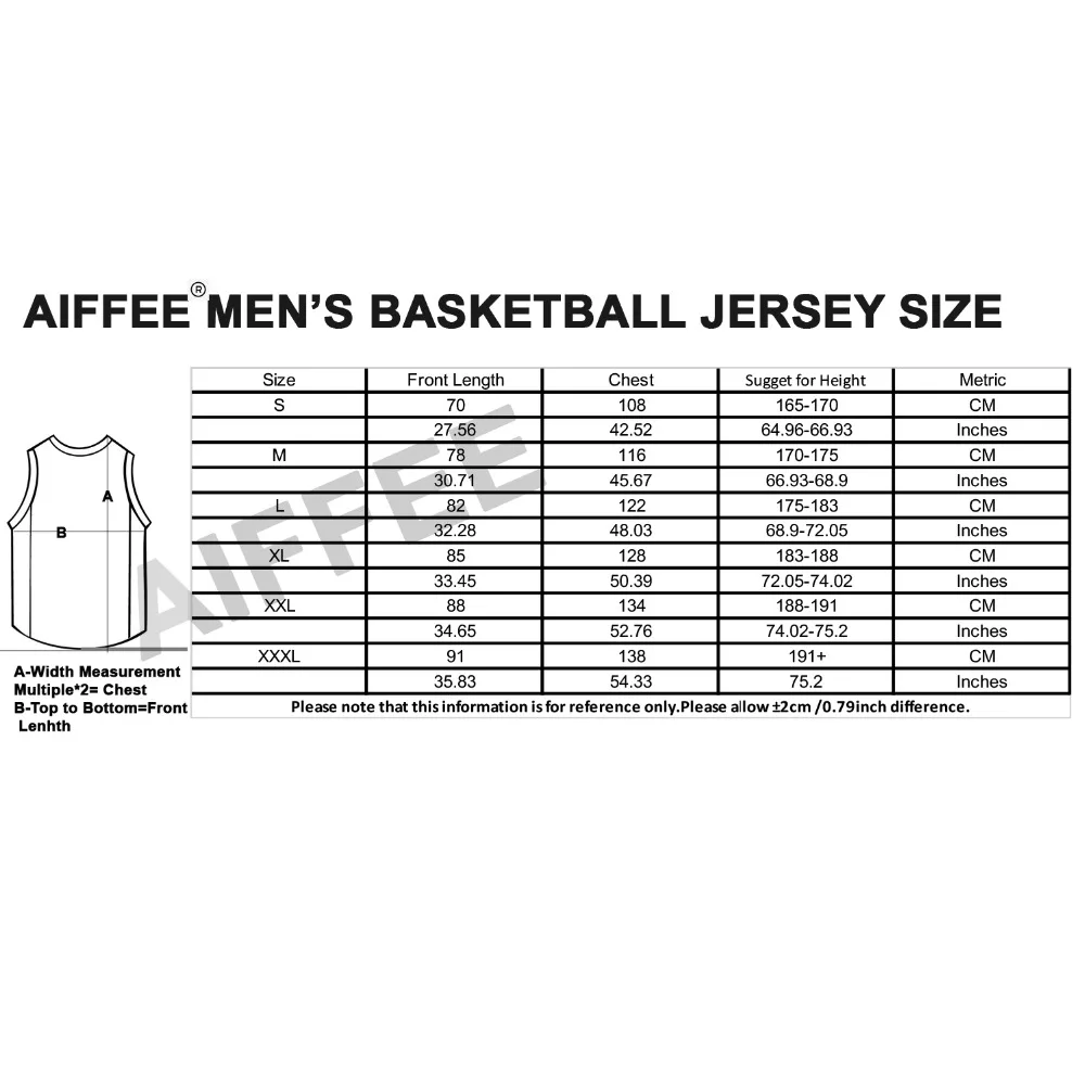 AIFFEE Mens Basketball Jersey 96 Tournament Shootout Jersey Size S-XXXL Black Color 