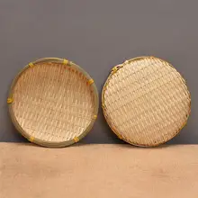 1 шт. бамбуковая корзина ручной работы тканая легкая круглая пищевая совковая корзина для сушки овощей фруктов печенья