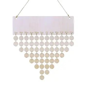 

2019 DIY Wooden Calendar Birthday Reminder Special Date Record Sign Blank Planner Board Home Wall Hanging Calendario Decor Gift