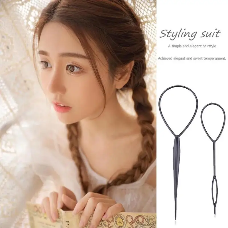 

2/4pcs Hair Styling Tools Ponytail Braider Styling Tail Clip DIY Hairdressing Tools For Girls Hair Braider Hair Bun Plastic Loop