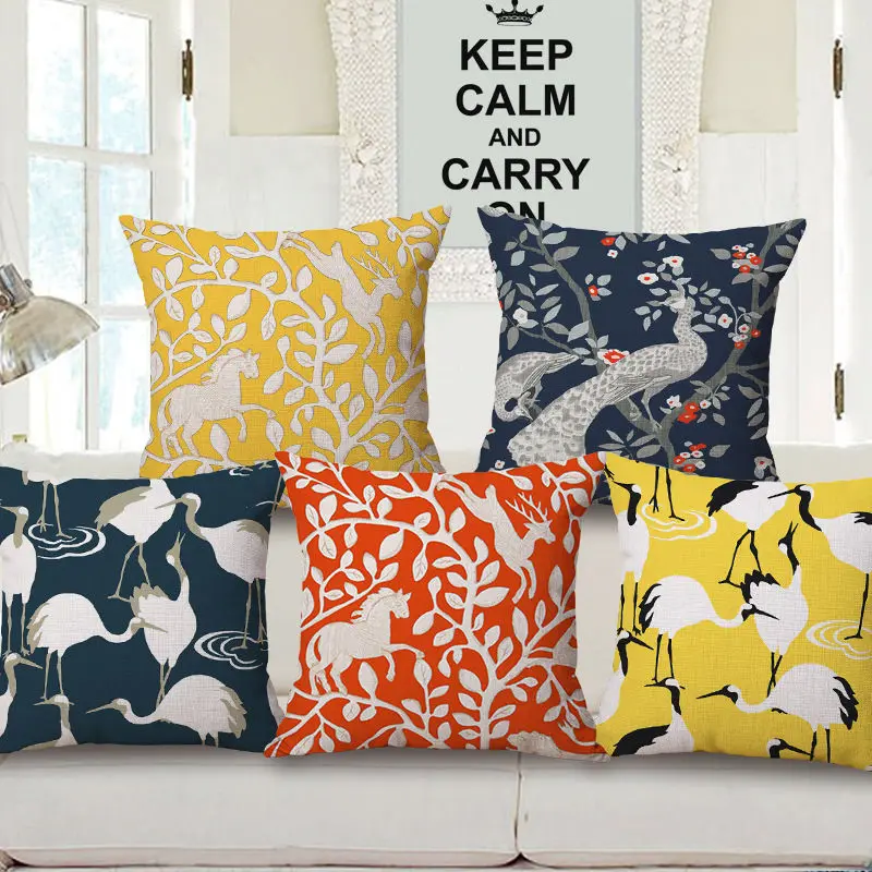 Nordic Home Ative Geometric Animals Style Throw Pillow Case Cover 18&quotx 18&quot Soft Room Gifts Single Sides Printing | Дом и сад