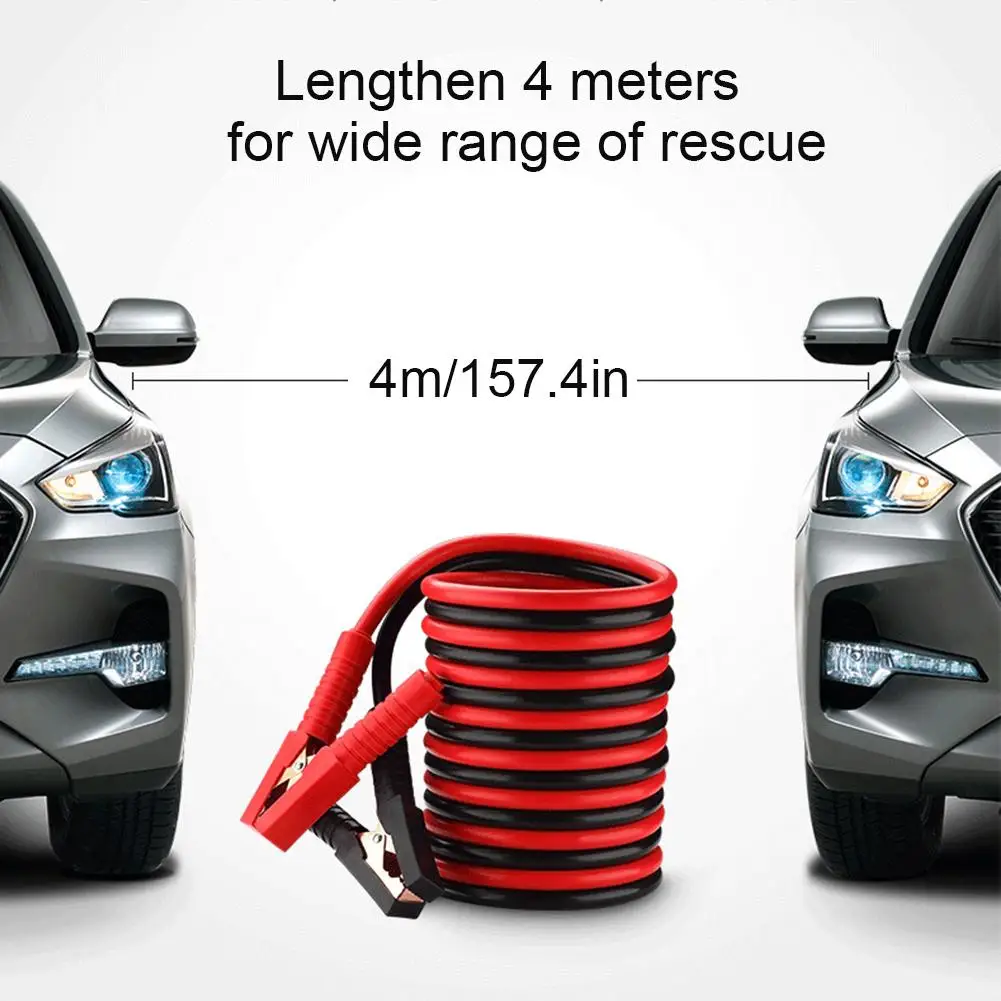 Cables de batería de puente de coche con Clip de cobre arranque de salto 13.1FT