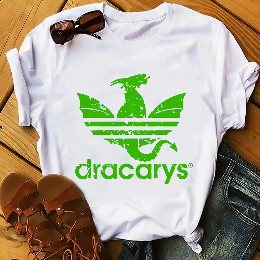Забавная Мужская футболка Daenerys Dragon camiseta Dracarys новинка на лето белая Повседневная