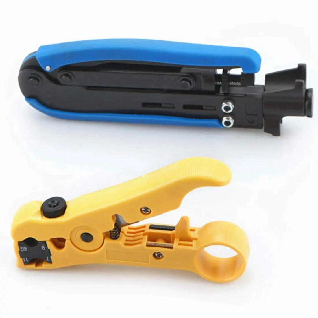 Coaxial Compression Tool Coax Cable Crimper Kit Adjustable RG6 RG59