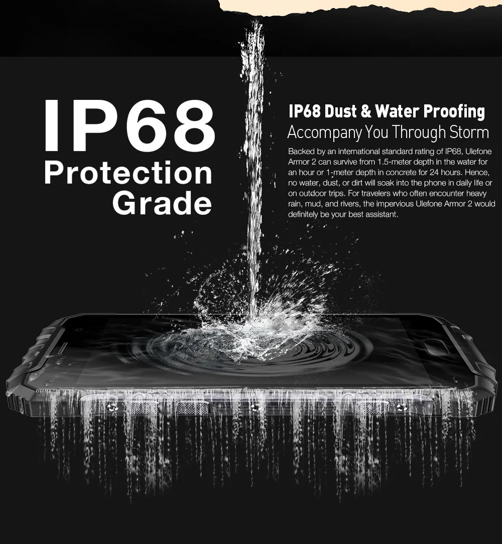 Ulefone Armor 2 4G Смартфон Android 7 0 5 дюймов Helio P25 Восьмиядерный 6 ГГц ГБ ОЗУ 64 Гб ПЗУ IP68